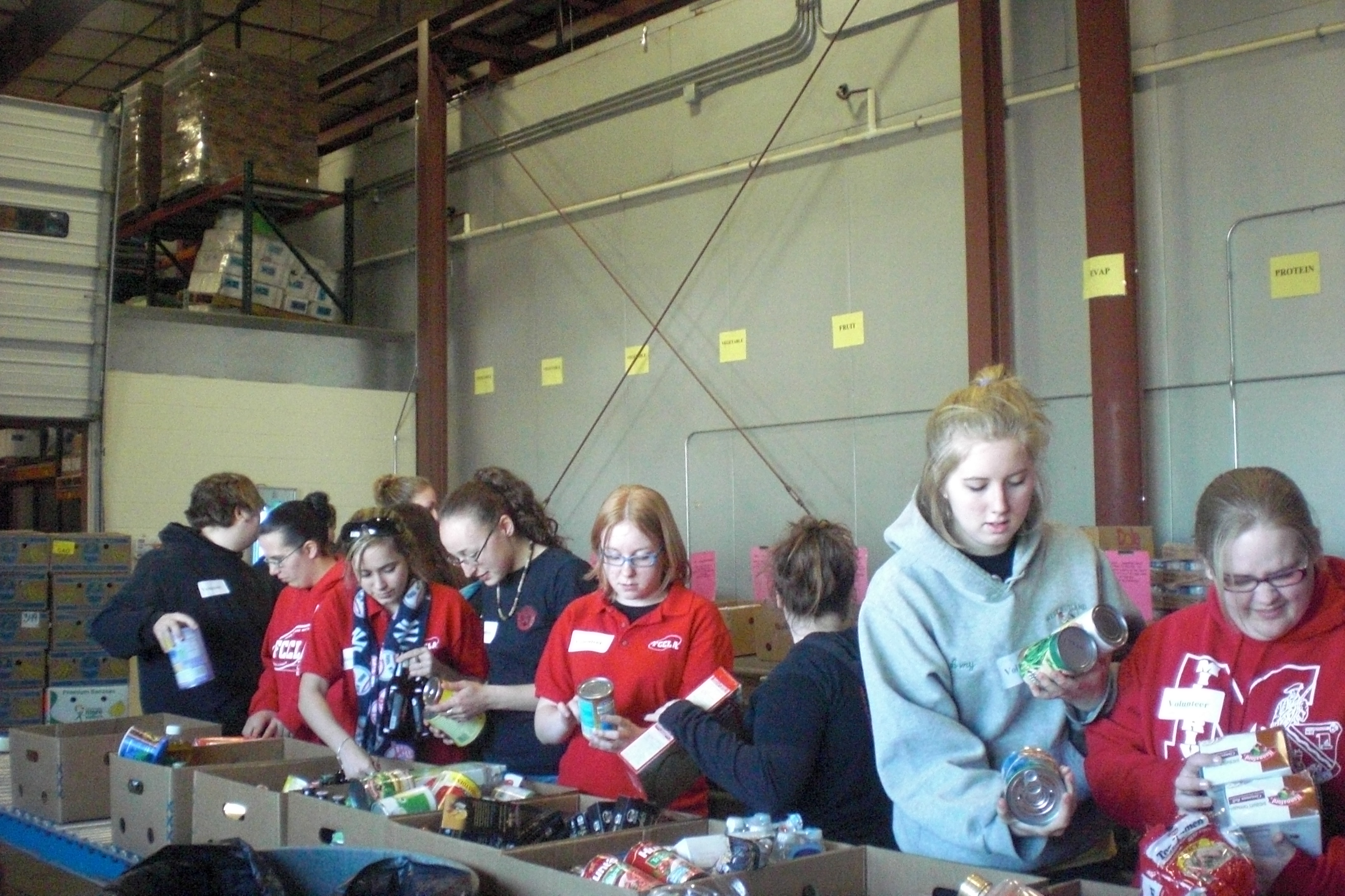 STC Human Services Students sort food